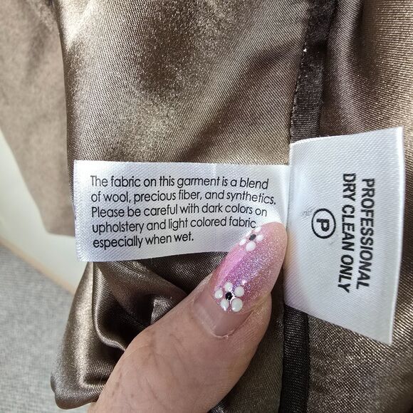 Calvin Klein Wool Blend Double Breasted Coat16 Oat Peacoat Winter Minimalist - Picture 12 of 12